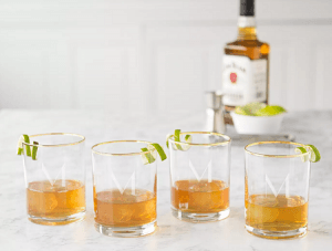Best father's Day gift - Cathy's Concepts Monogrammed Gold Rim Whiskey Glasses 