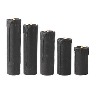 Halloween Decorations 2019 - Black Glitter LED Candles