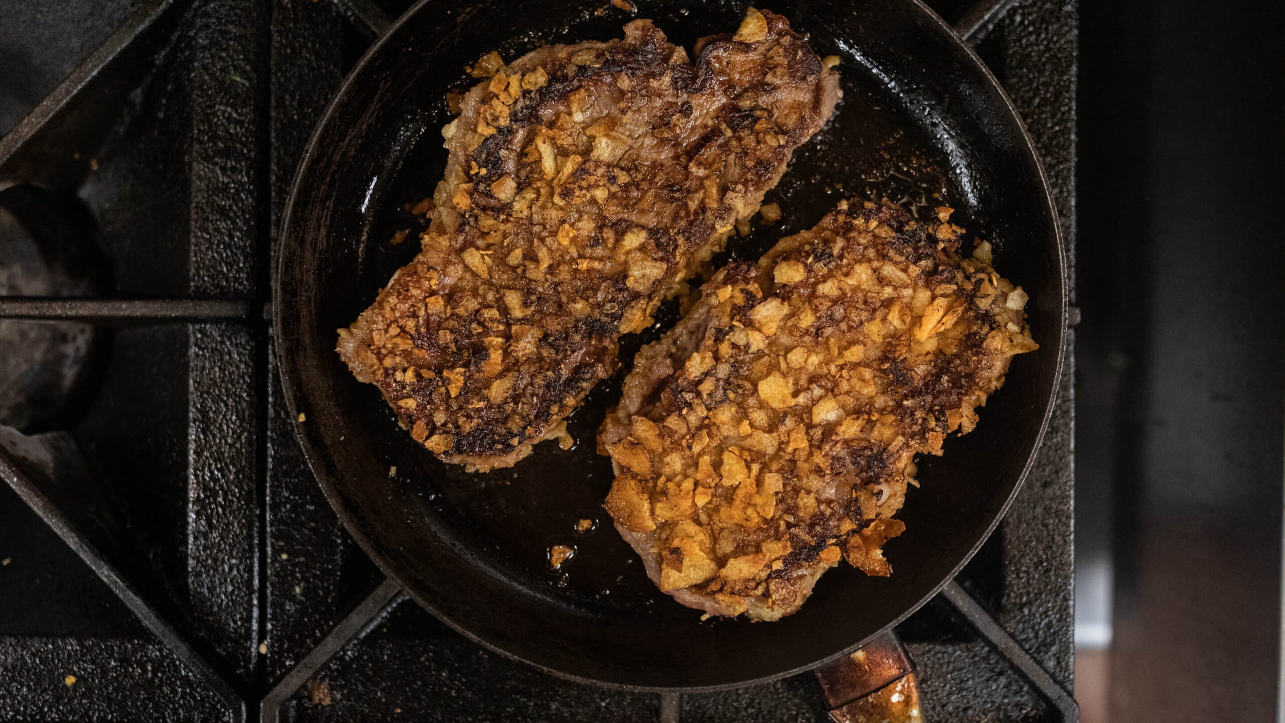 Potato Chip Encrusted New York Strip Steak Easy Weeknight Dinner Ideas