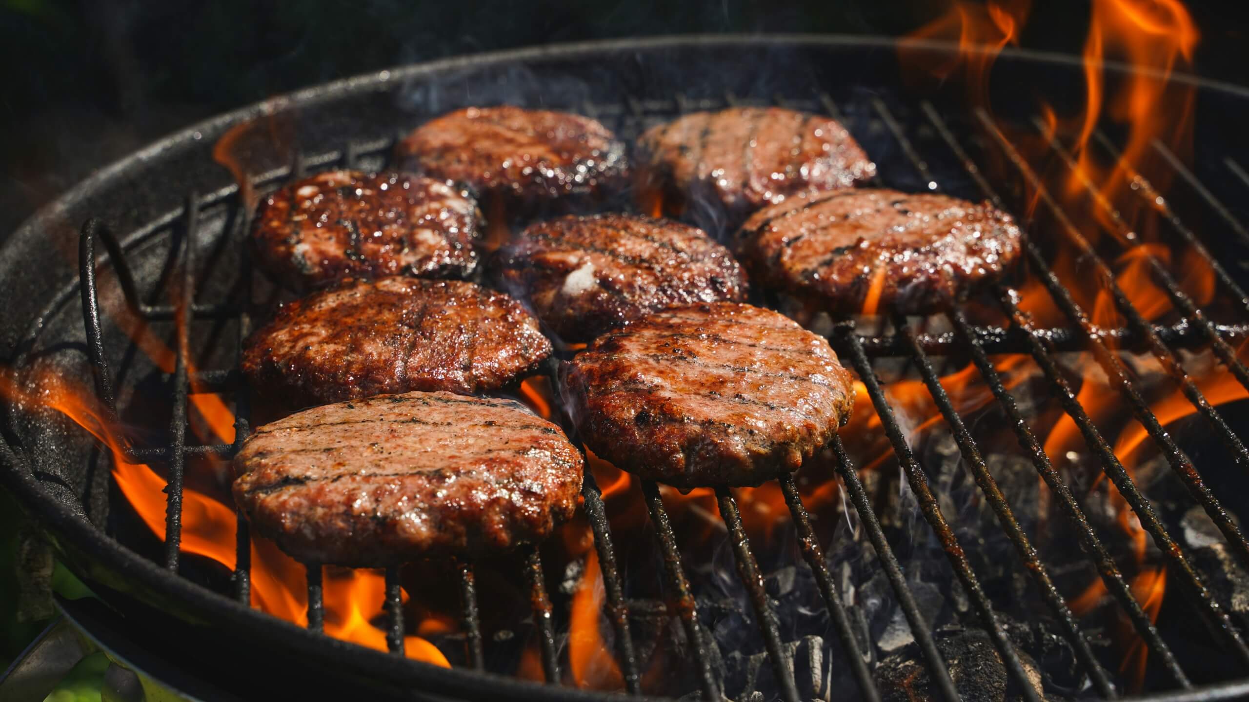 hamburgers on the grill