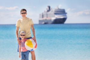 how to choose a family cruise line family of two enjoying summer at the beach, vacation and cruise concept