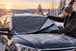 best windshield snow covers man scraping snow off his car vehicle
