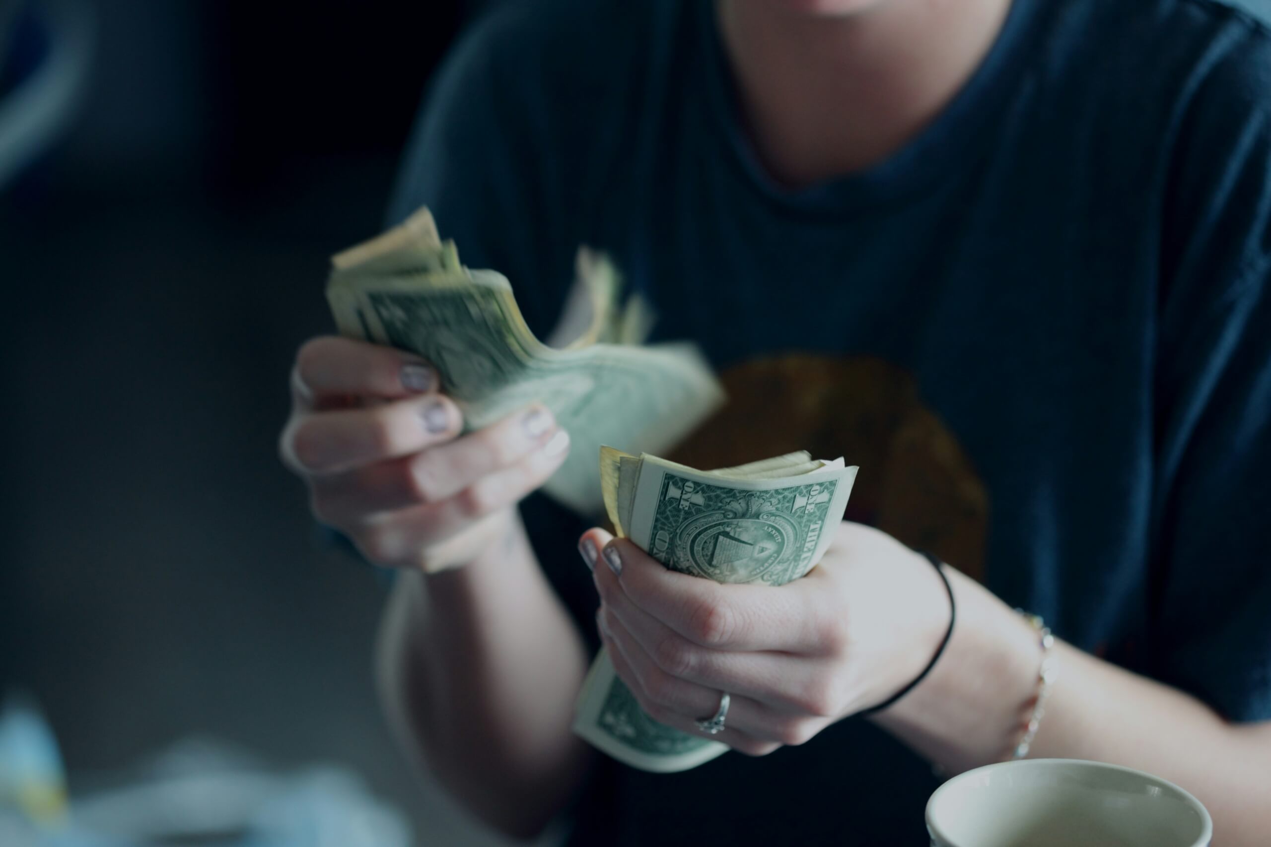 money management for teens - cash counting