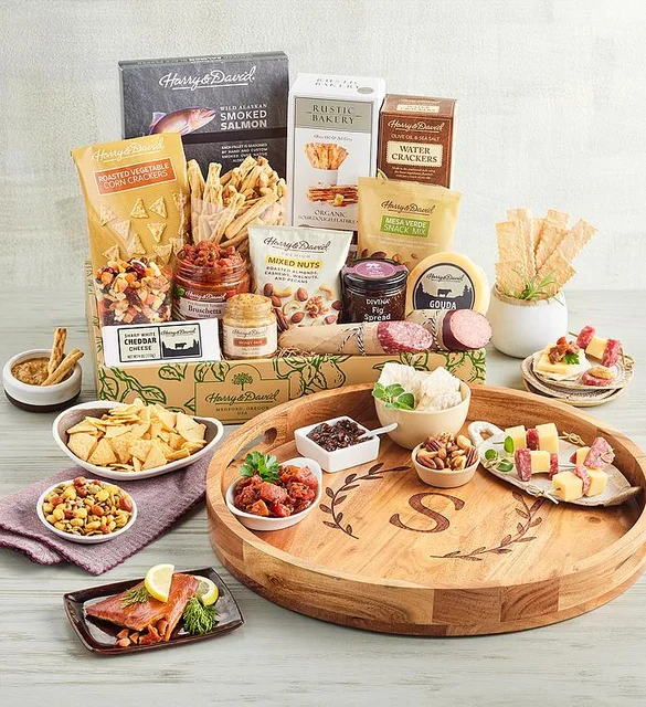 Personalized Tray with Sweet and Savory Treats by Harry &amp; David gourmet gifts
