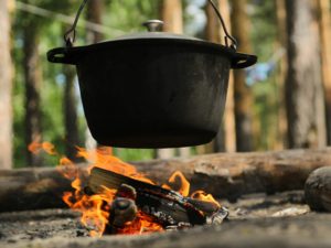 hiking meals - cooking over the camp fire