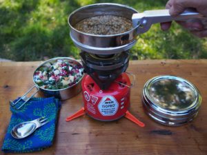 hiking meals - meal prepping over fire
