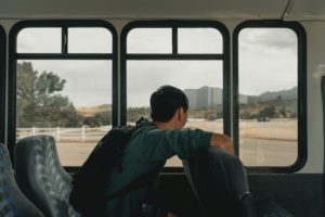 travel comfort hack - man on train