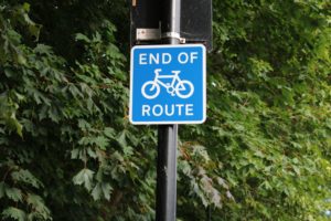 Tips for Safe Family Biking - biking sign