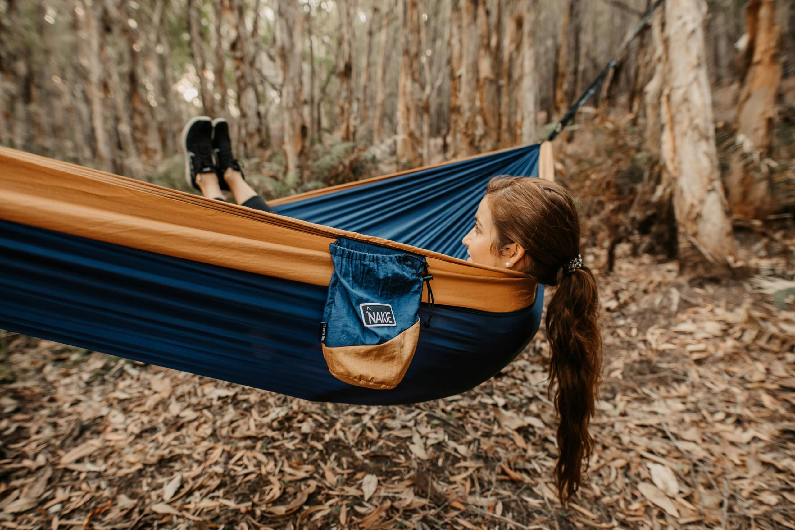 Perfect Campsite For kids - lady in hammock camping