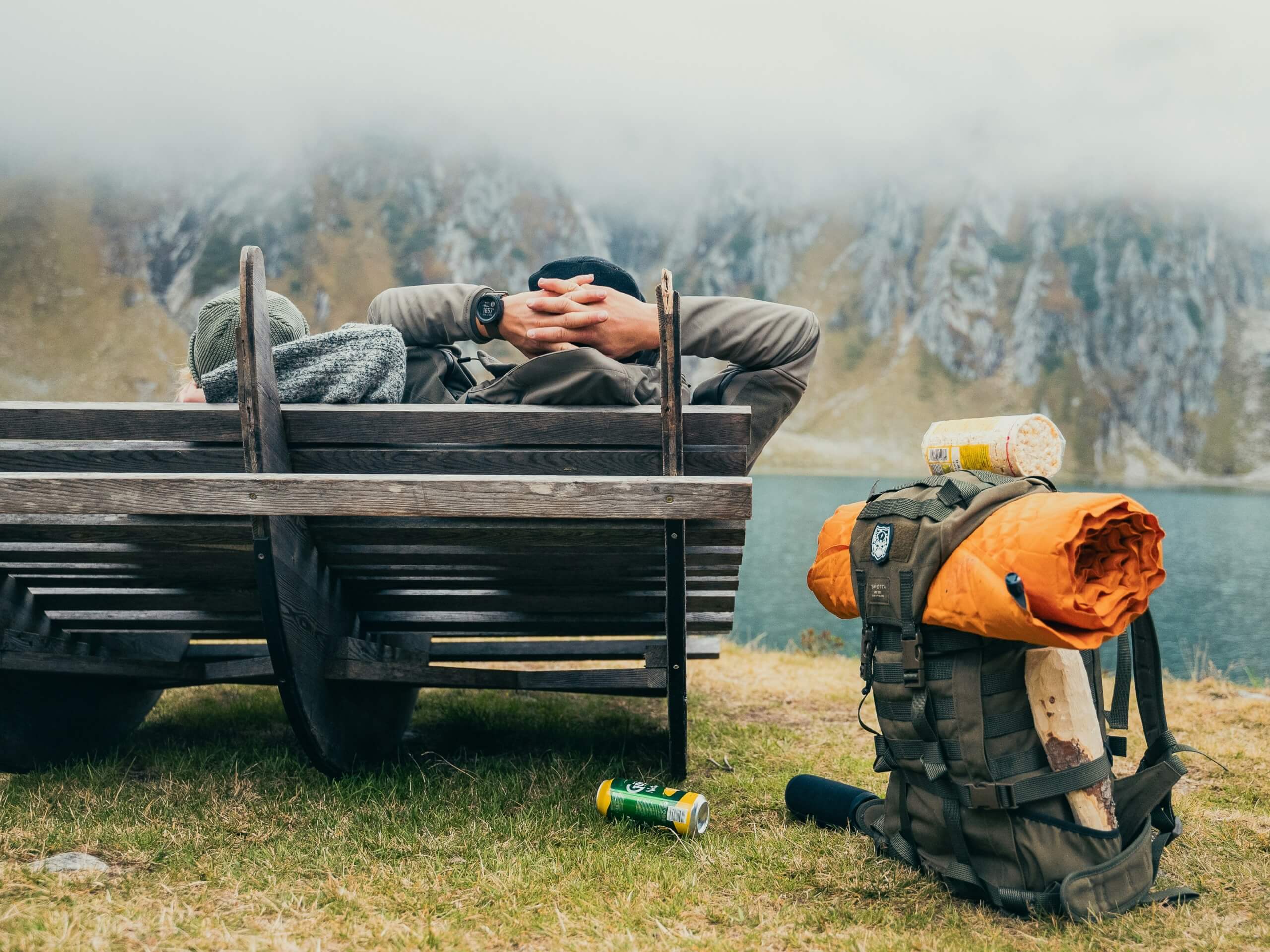 camping world labor day sale - person outside hiking gear camping gear