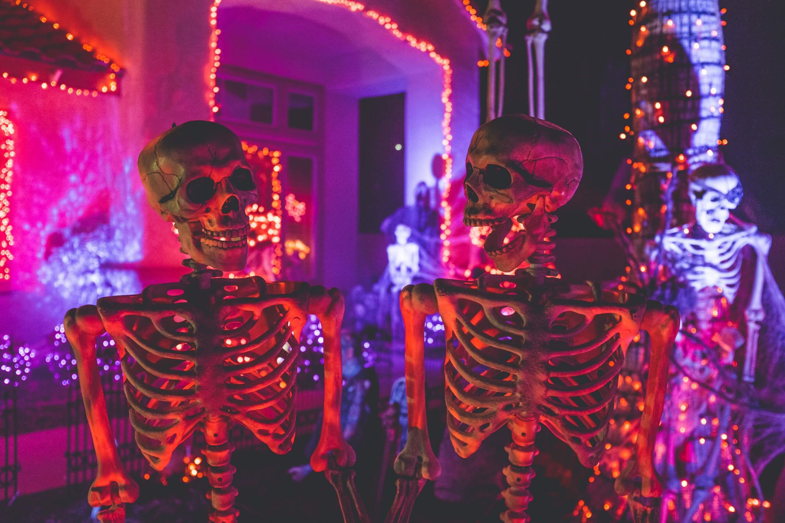 how to decorate your home for halloween - skeletons
