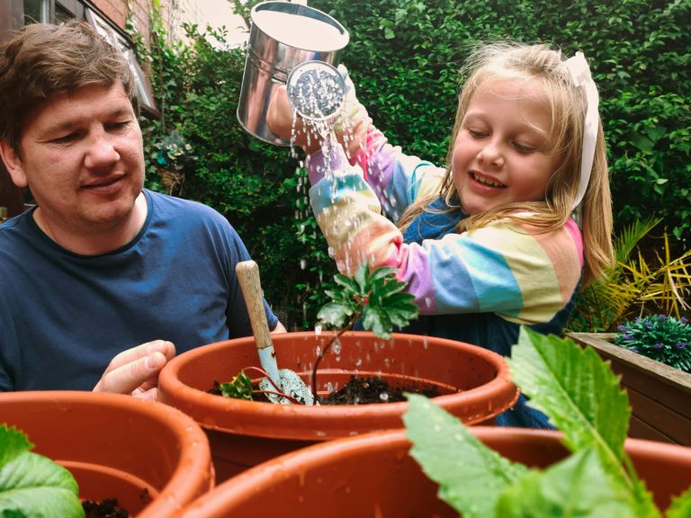 kid and dad gardening how to build a kid-friendly garden