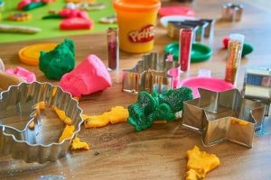 Rainy Day Activities - Kids and parents playing and being creative with playdough