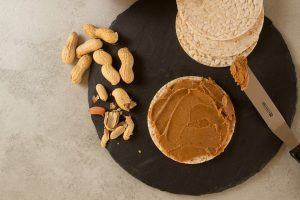 High protein low carb snack peanut putter with celery