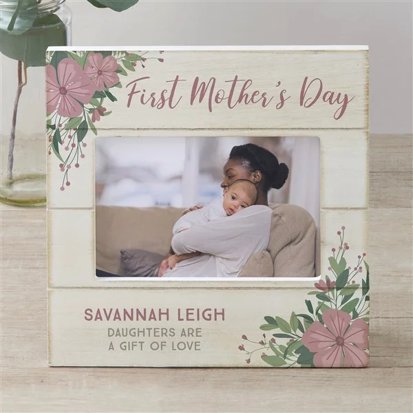 First Mother's Day Personalized Shiplap Picture Frame first mother's day gift ideas