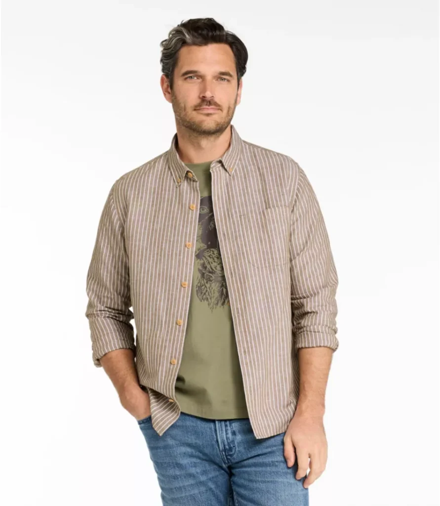 Men's Signature Wharfside Linen Blend Shirt mens' summer outdoor outfits