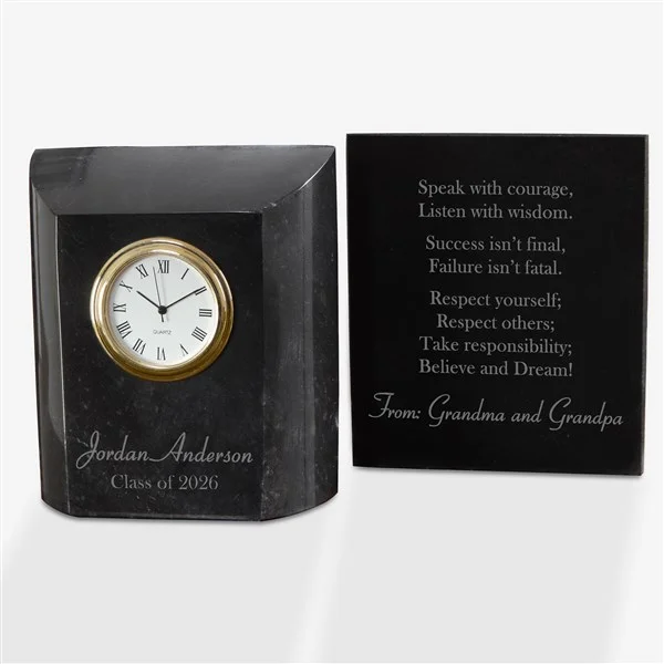 Secrets of Success Personalized Graduation Marble Clock college graduation gifts for son