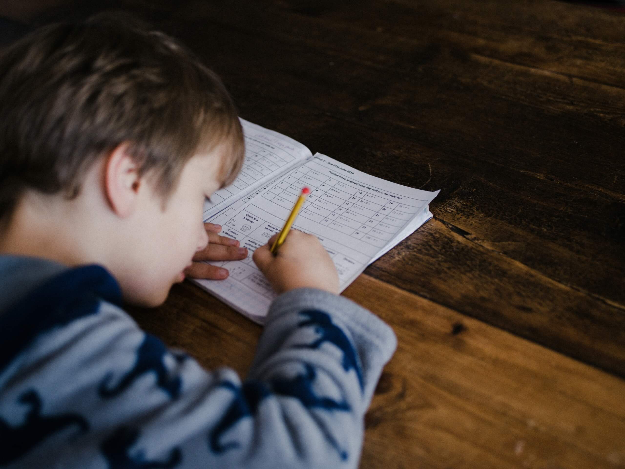 kid doing homework back to school shopping list for parents