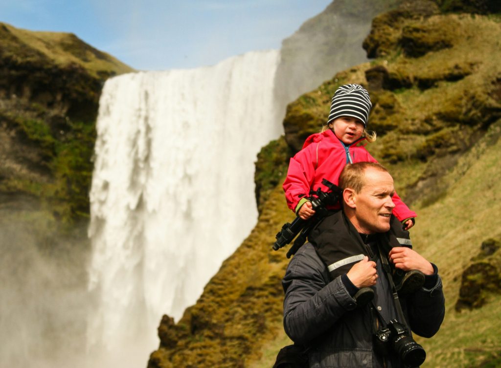 dad and son hiking camping outside outdoors backpacking with kids