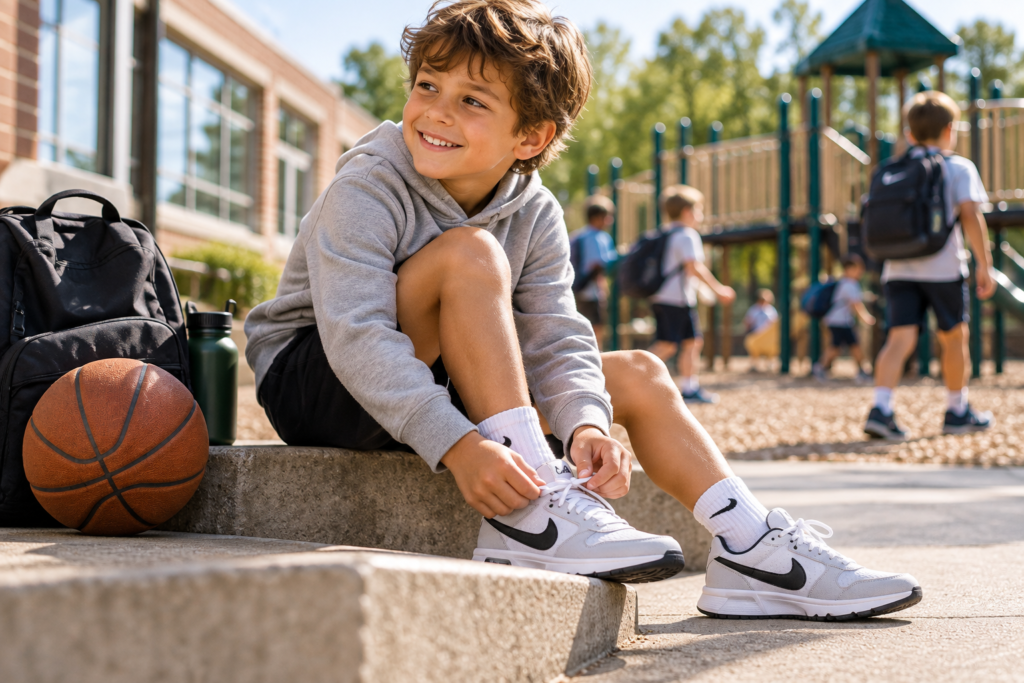 boy putting on sneakers tennis shoes sports best sneakers for boys