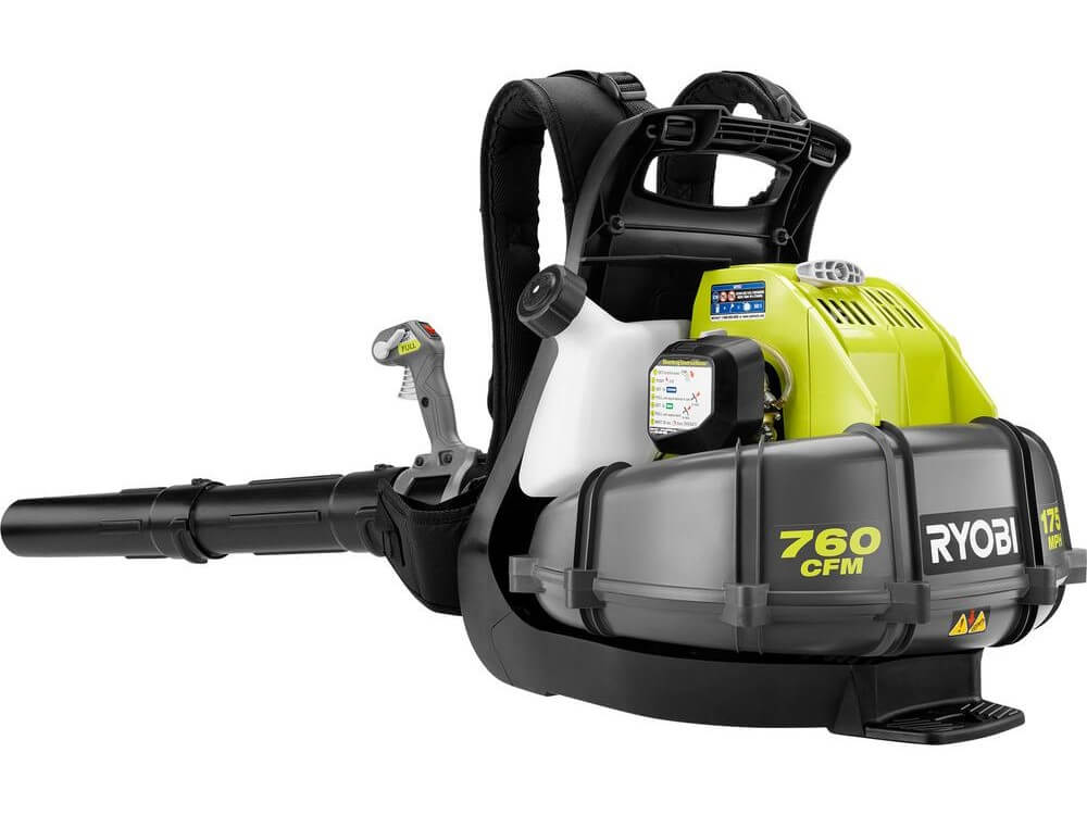 RYOBI 175 MPH 760 CFM 38cc Gas Backpack Leaf Blower - the best leaf blower to buy