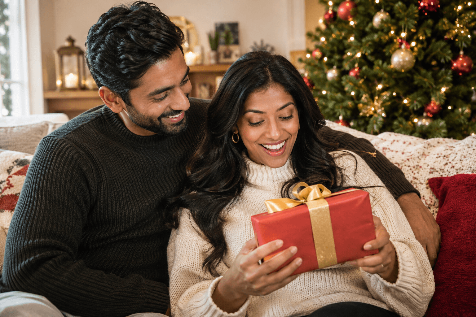 christmas gifts for your wife man giving wife a gift for the holidays