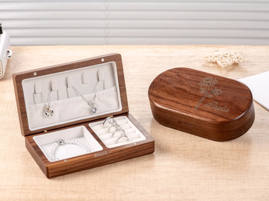 Custom Engraved Wooden Jewelry Box christmas gifts for your wife