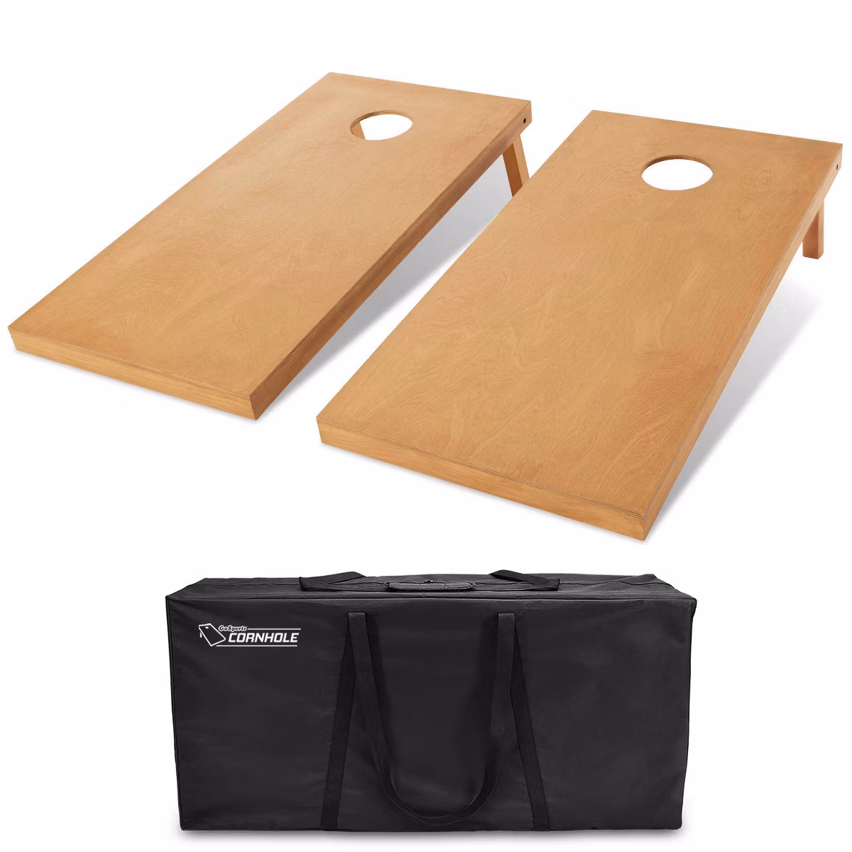 GoSports Light Wood Stain Cornhole Toss Game Setfamily christmas gift ideas