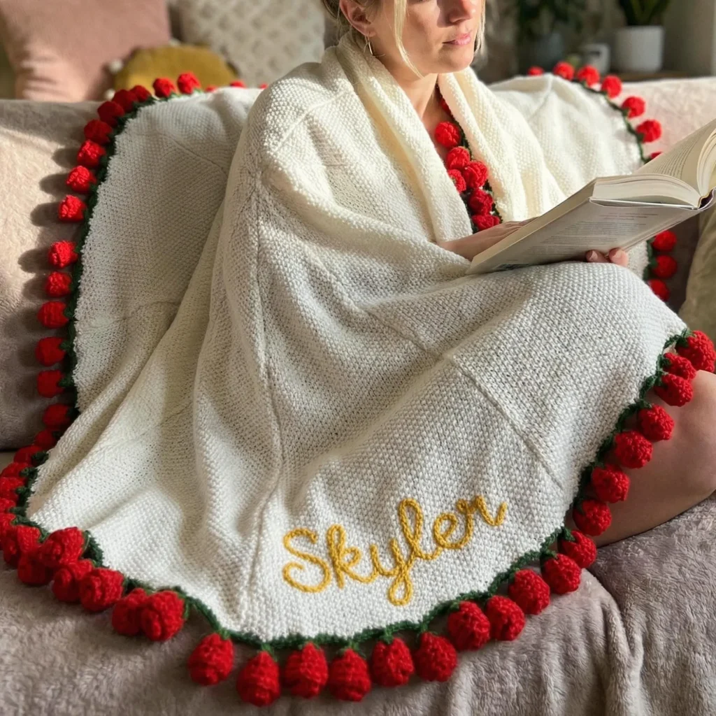 Personalized Crochet Flower Blanket