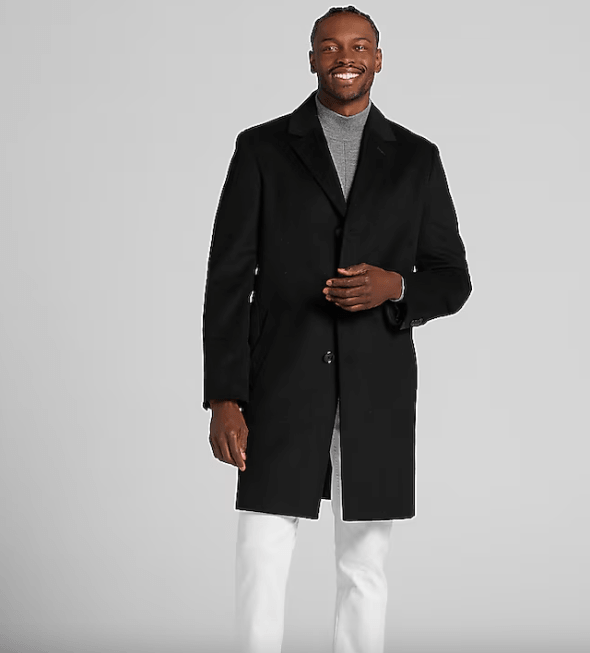 wool coat old money fall outfits for men Joseph Abboud Signature Wool Blend Overcoat