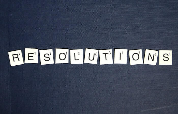 Black and White Scrabble Resolution Illustration