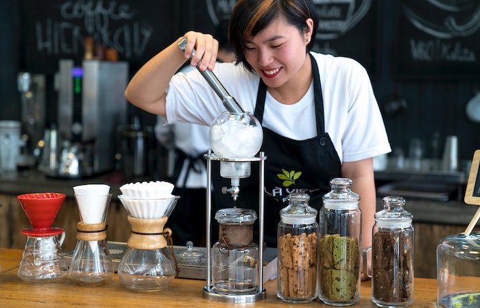 Woman Preparing Ice Cream in Bar - part time evening jobs