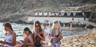 teens on beach