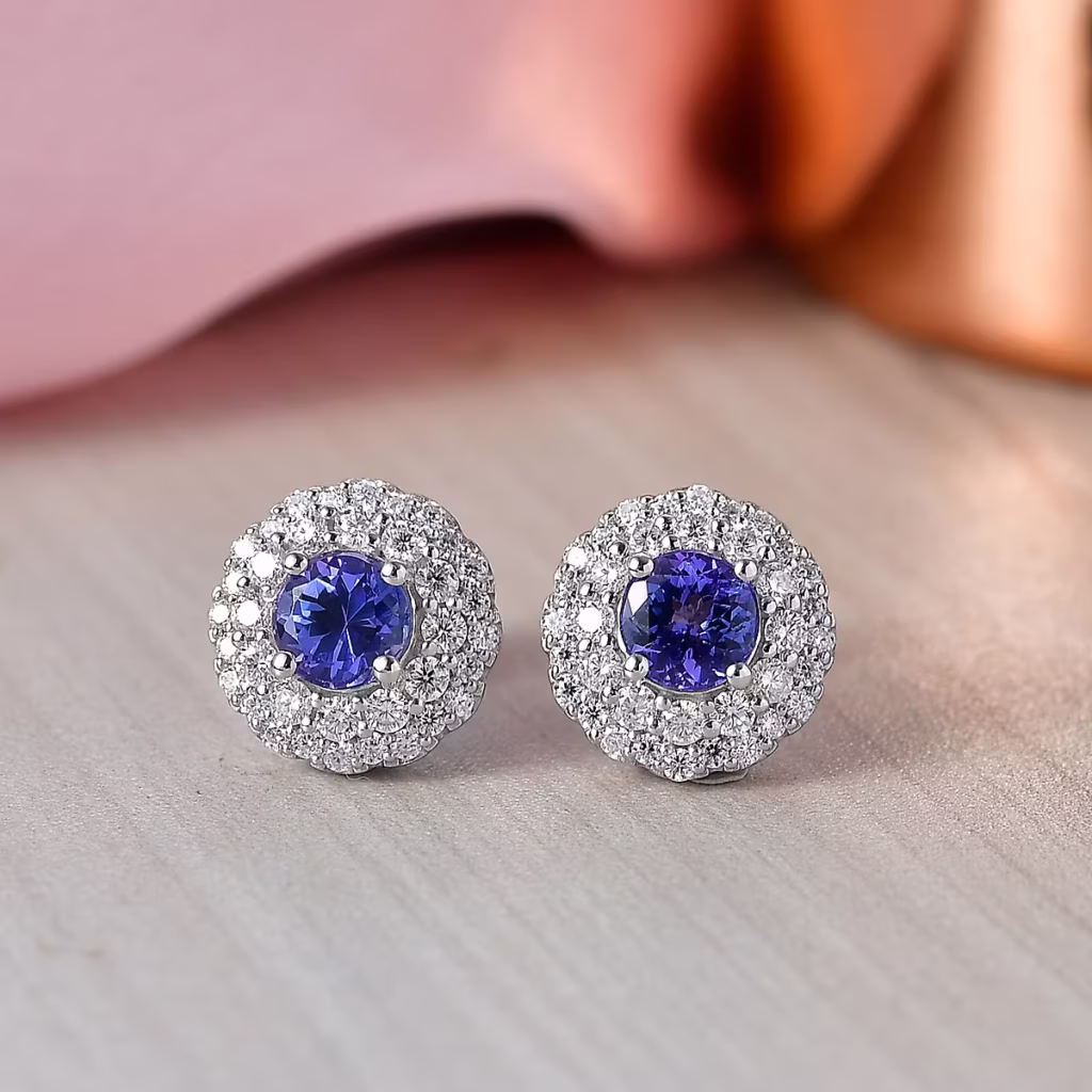 Tanzanite & Moissanite Earring