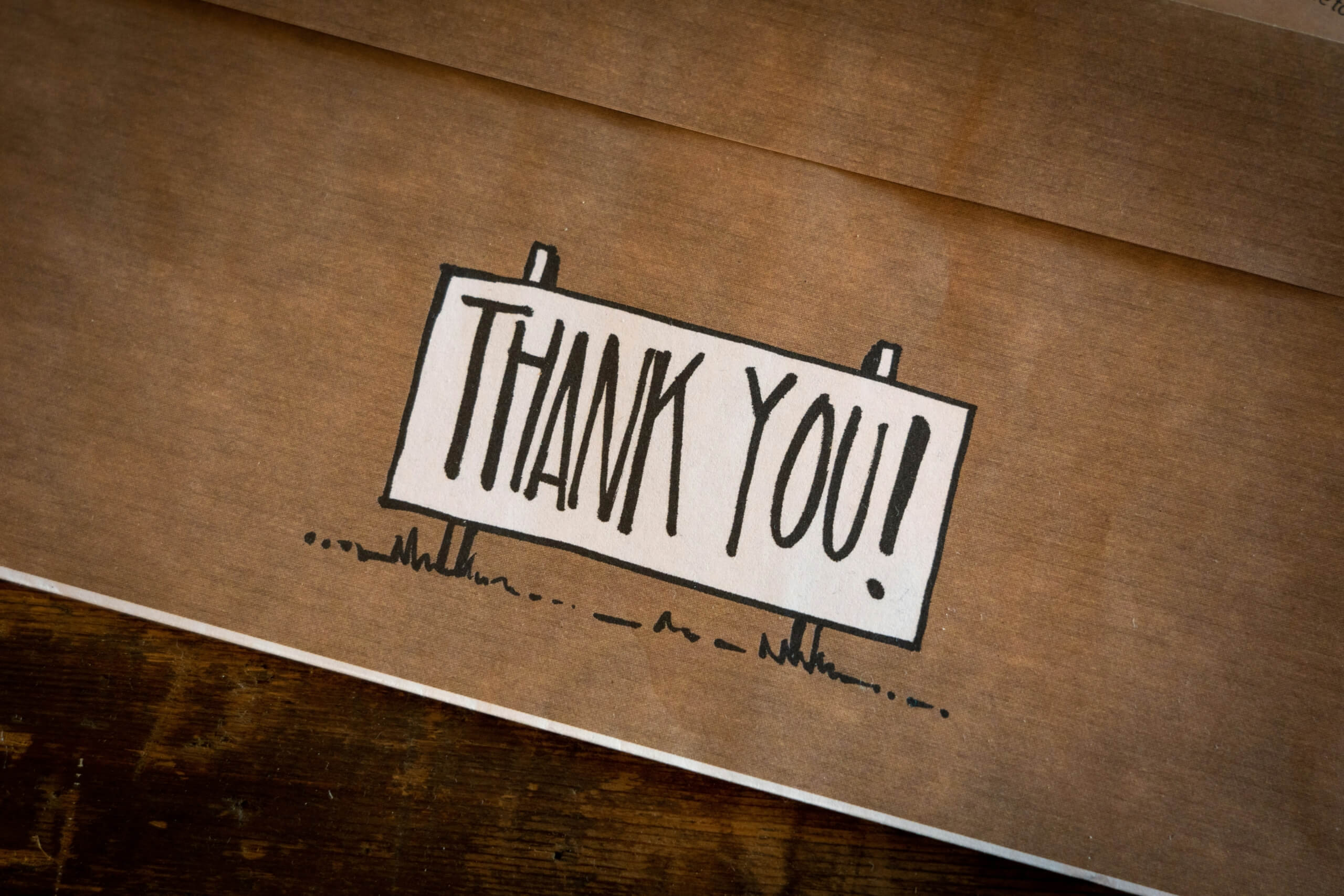 thank you banner card